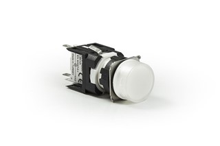 D Series Plastic with LED 12-30V AC/DC Round White 16 mm Pilot
